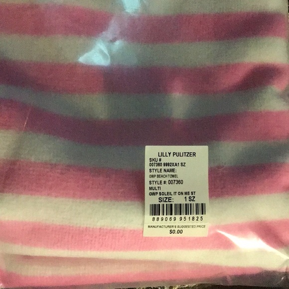 NIP Lilly Pulitzer oversized beach towel multi Soleil it on me st style#007360 - Picture 7 of 7